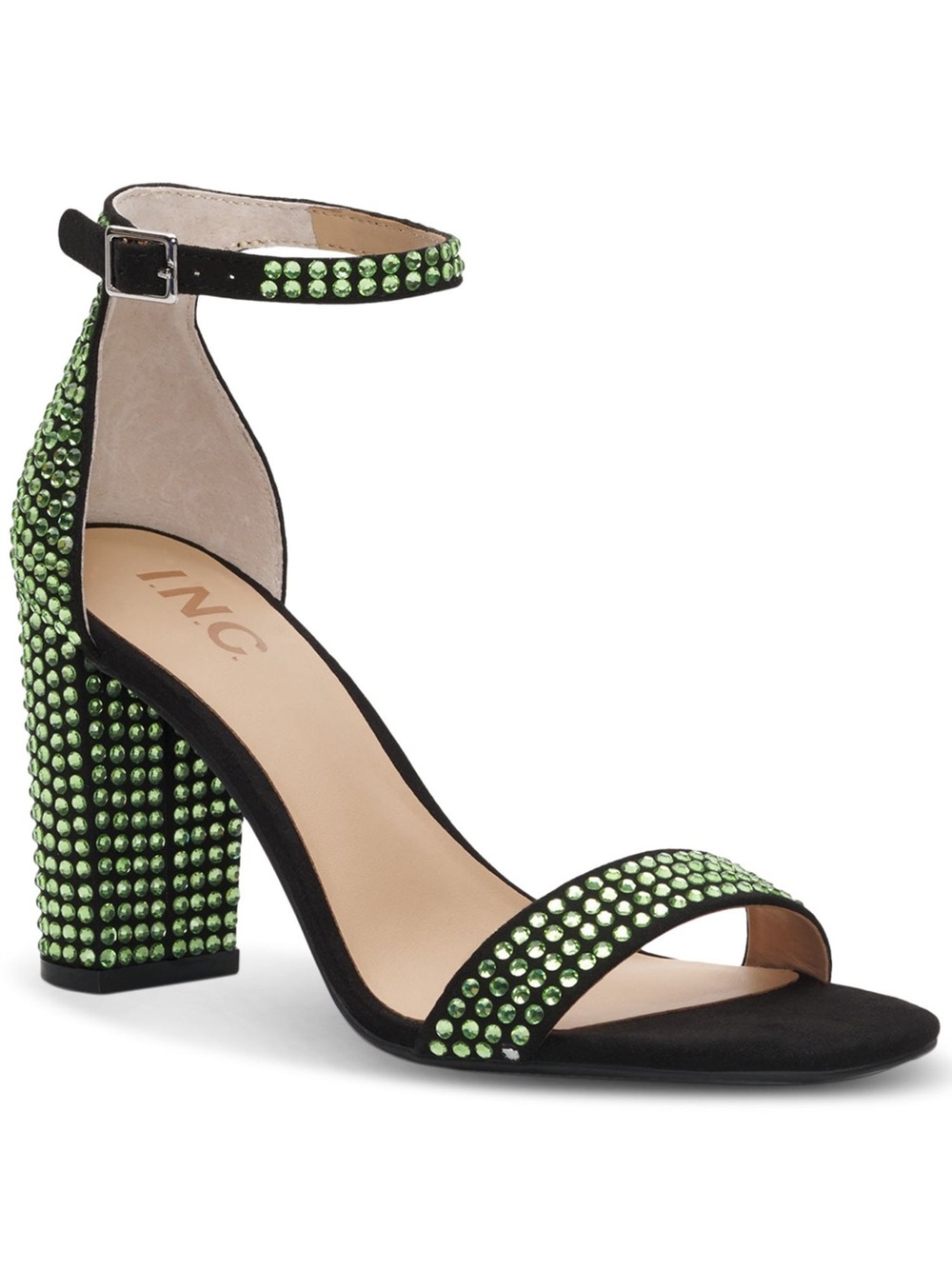 INC International Concepts Black Heels with Lime Green Studs